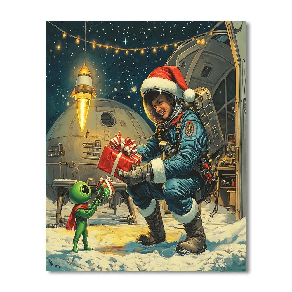 Starlight Sleigh Workshop On The Moon Numbered painting kits