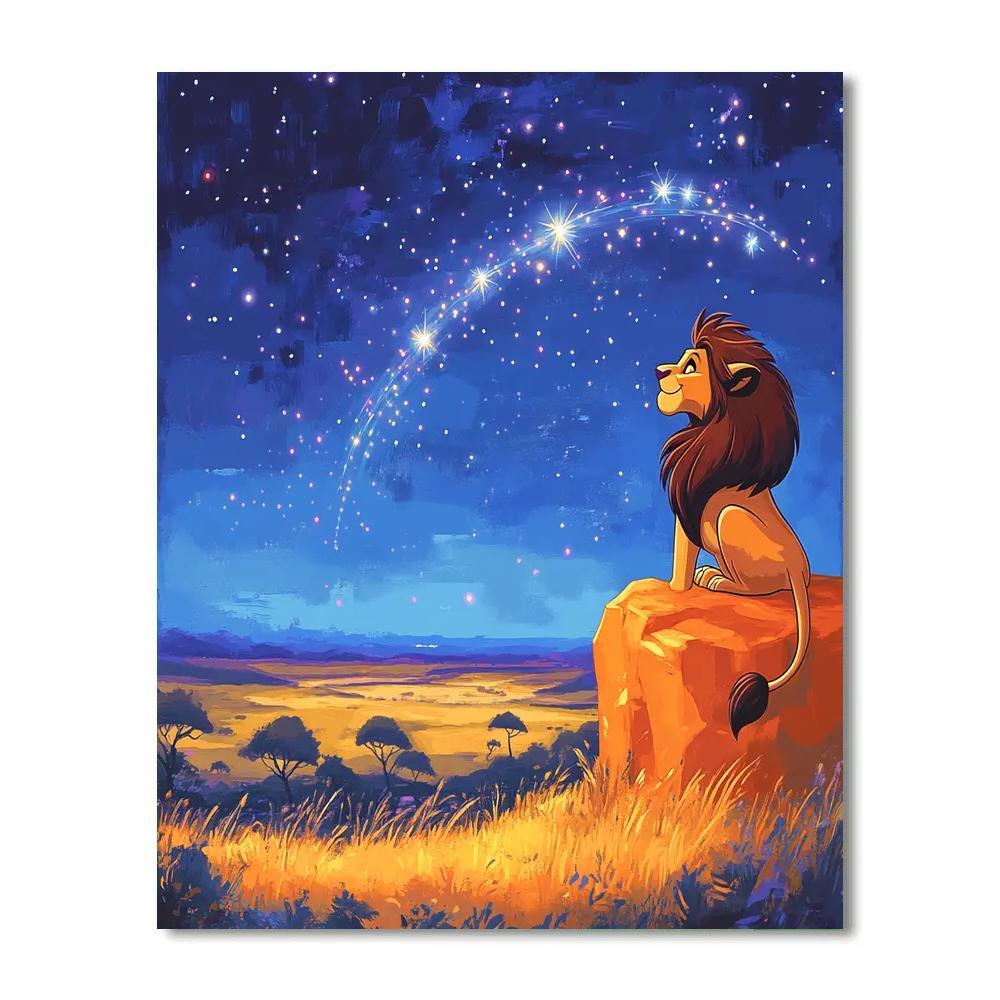 Simba Meteor Shower Lookout Paint by numbers art