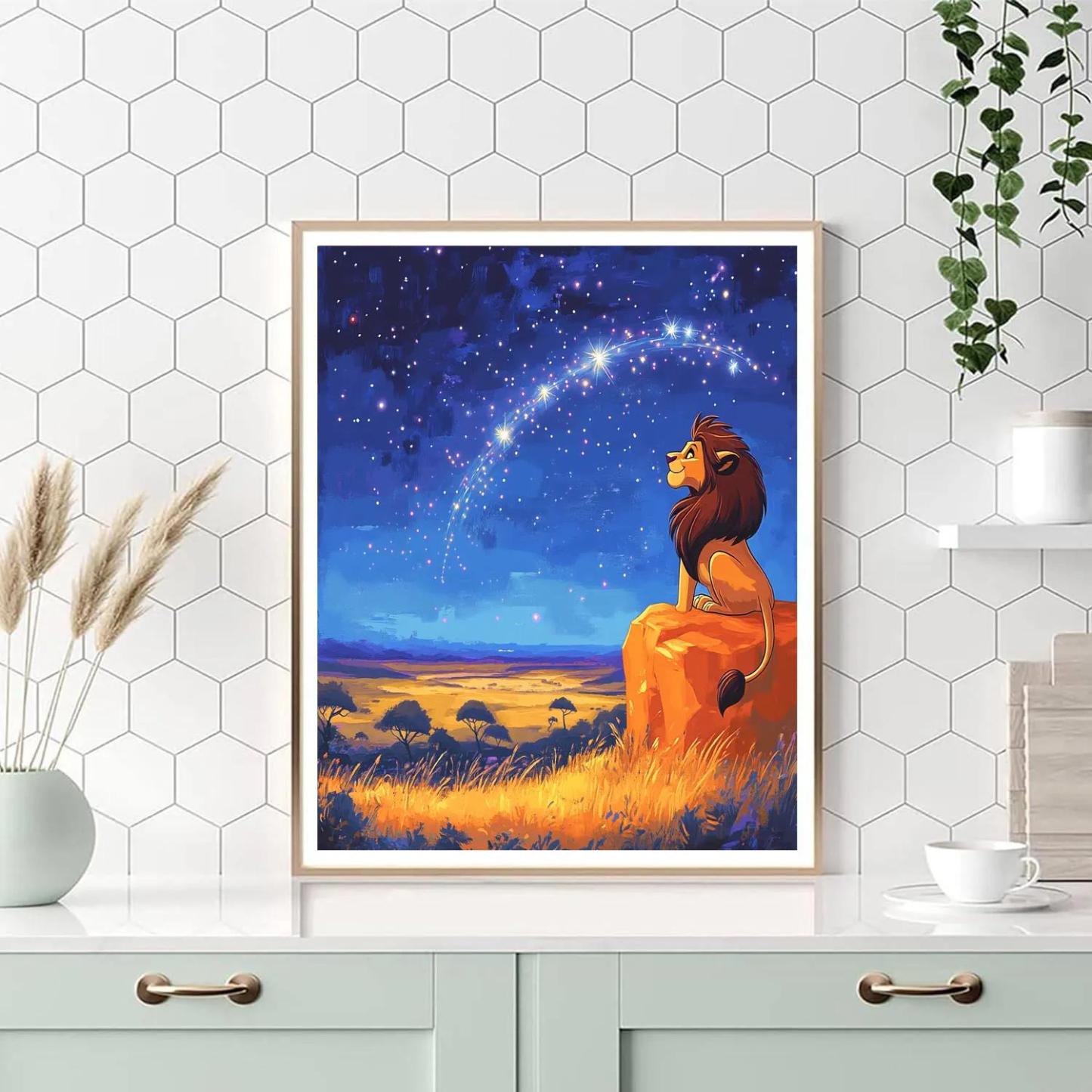 Simba Meteor Shower Lookout Paint by numbers art