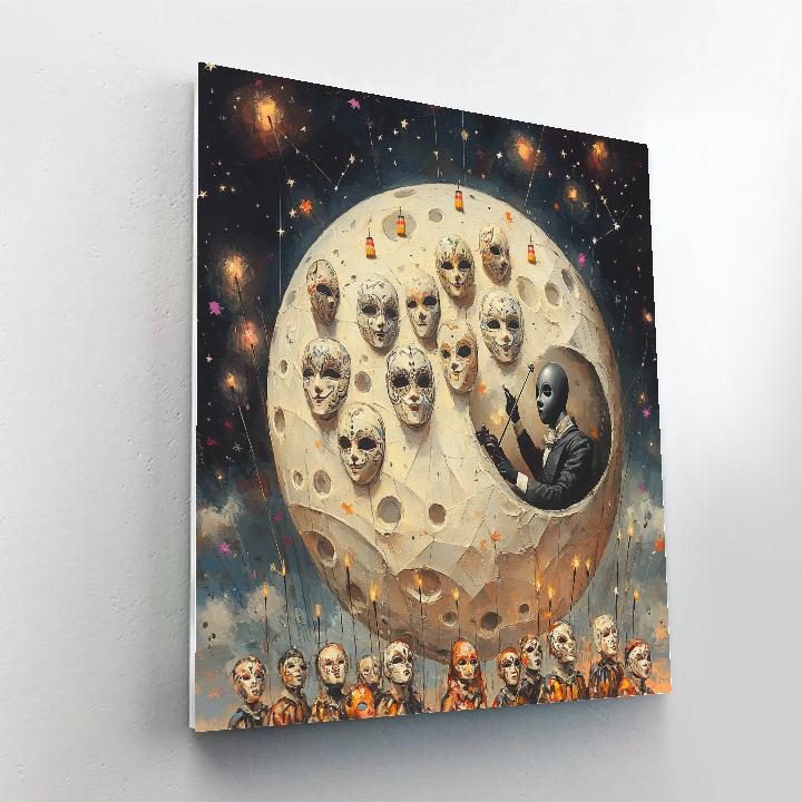 Spooky Opera Mask Parade On A Paper Moon Paint by numbers kits