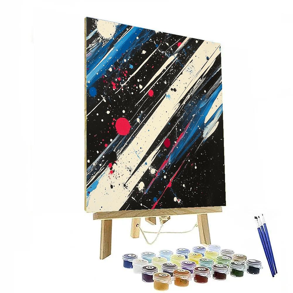 Jackson Pollock Inspired Meteor Shower Energy Field Numbered painting kits