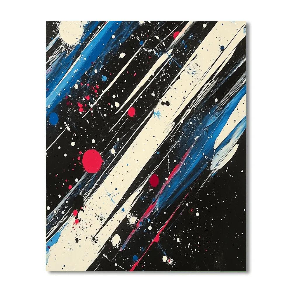 Jackson Pollock Inspired Meteor Shower Energy Field Numbered painting kits