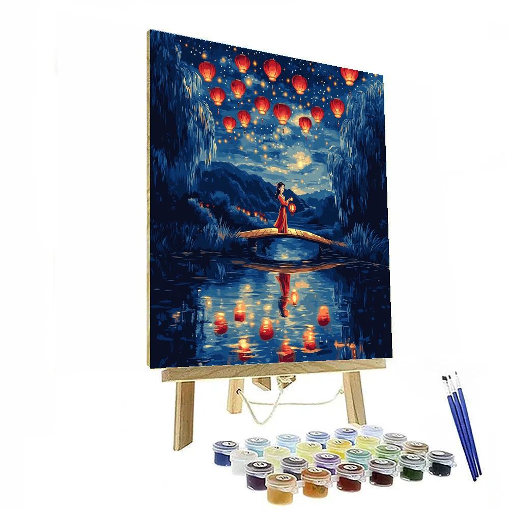 Mulan Lanterns Over Star River Painting by numbers kit