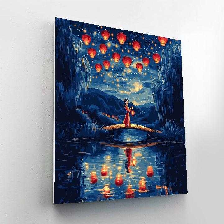 Mulan Lanterns Over Star River Painting by numbers kit
