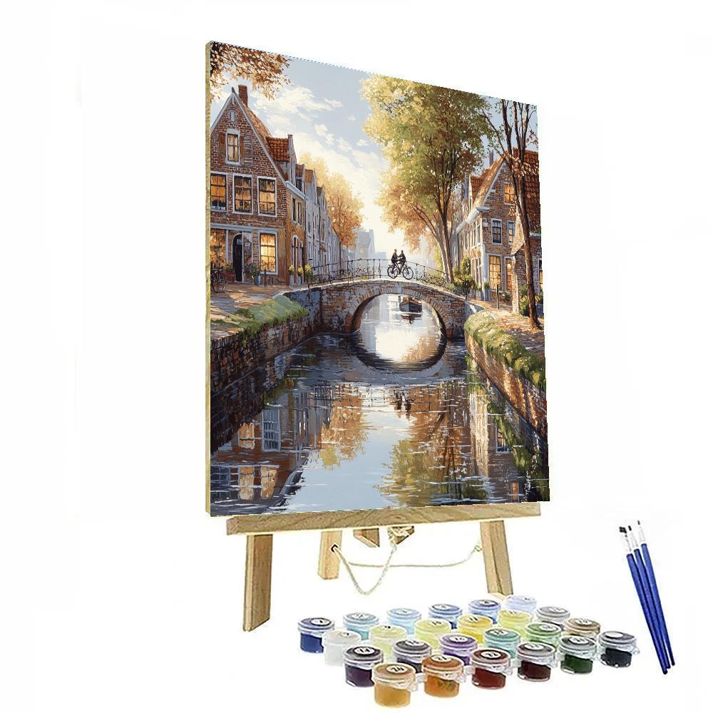 Bicycle Morning Along The Canals Amsterdam Netherlands paint by number