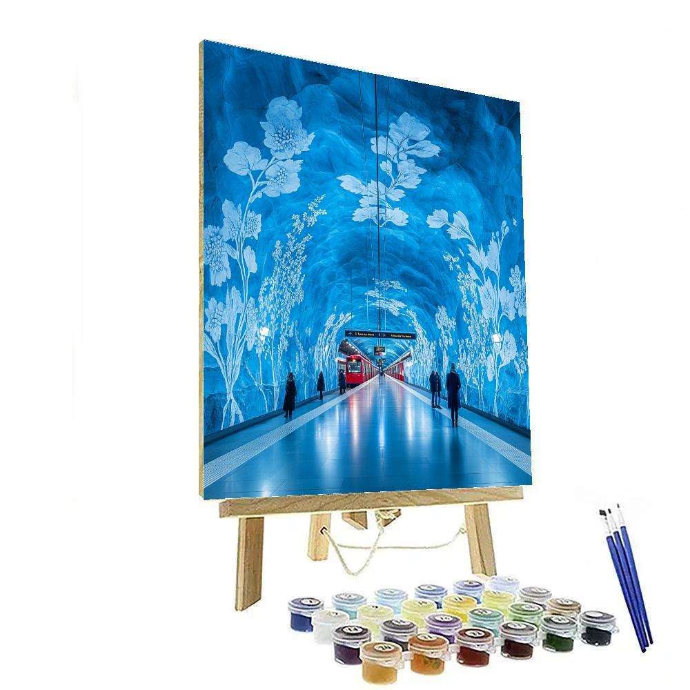 Night Ride On The Stockholm Metro Art Station Stockholm Sweden Paint by numbers art