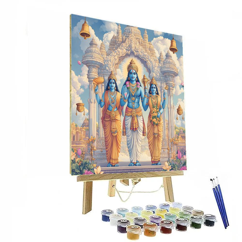 Vaikuntha Gatekeepers Beneath The Lotus Arch Paint by numbers art