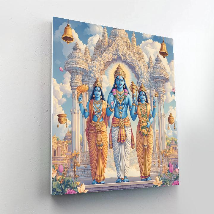 Vaikuntha Gatekeepers Beneath The Lotus Arch Paint by numbers art
