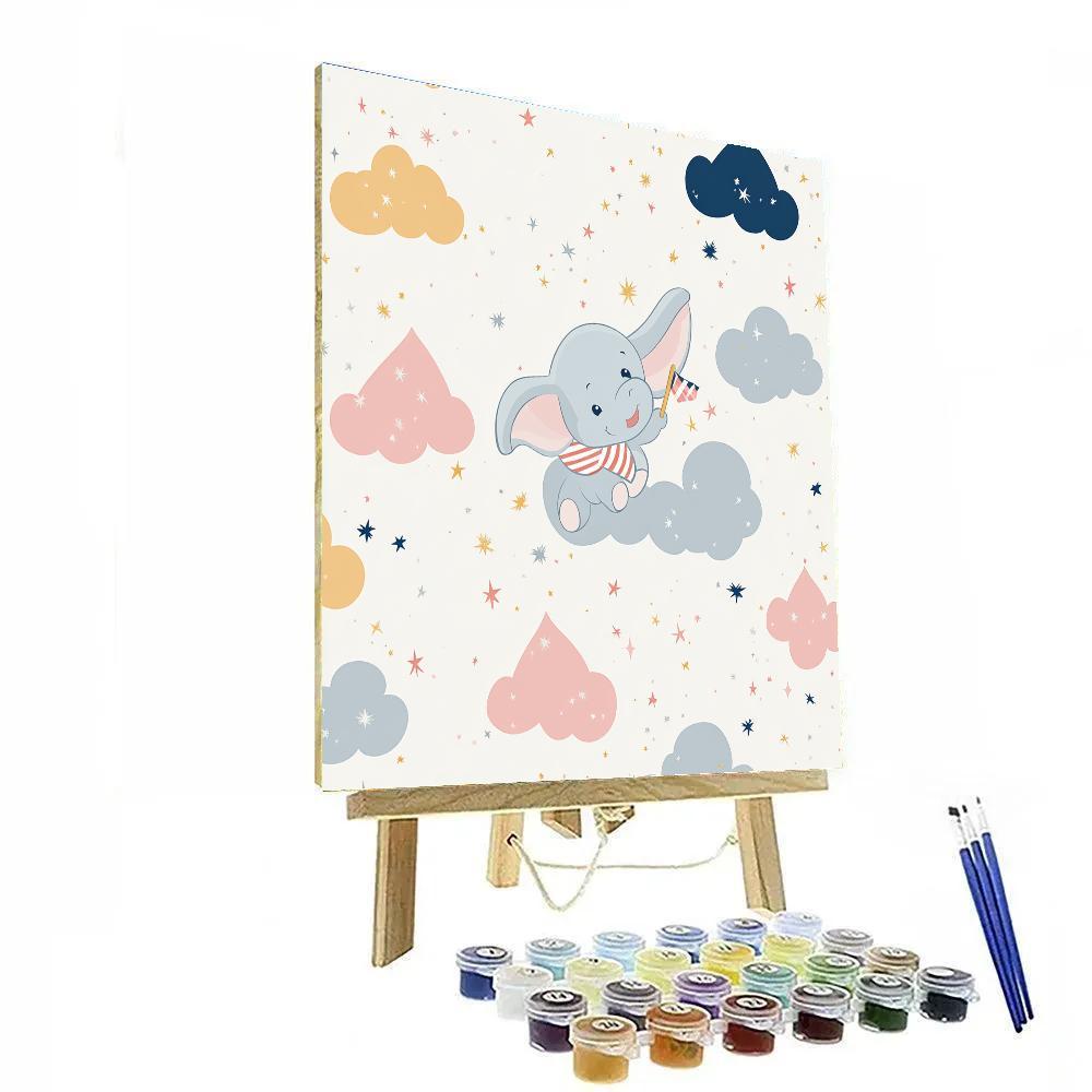 Dumbo Cloud Constellation Circus Number painting