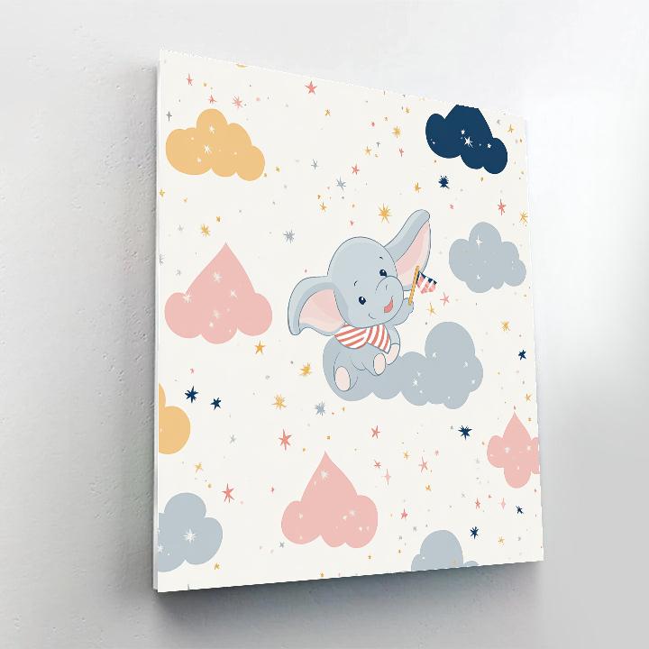 Dumbo Cloud Constellation Circus Number painting
