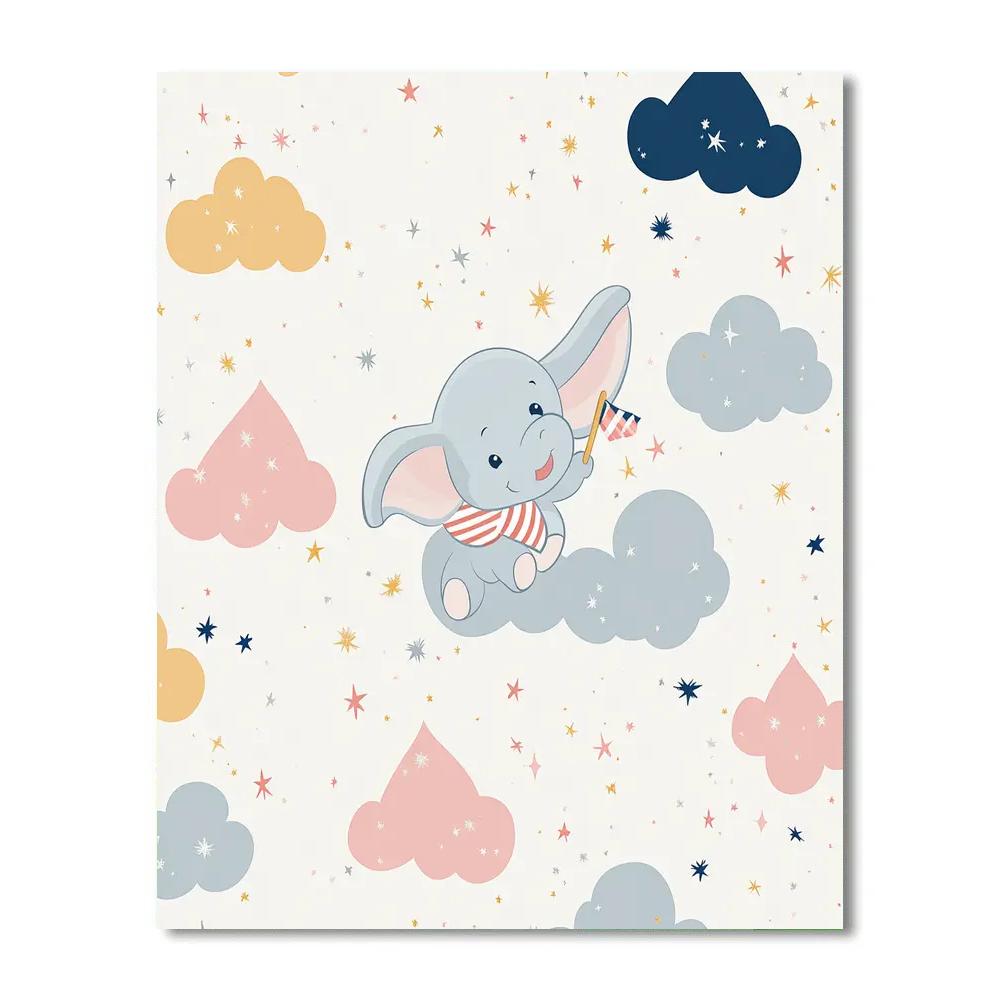 Dumbo Cloud Constellation Circus Number painting