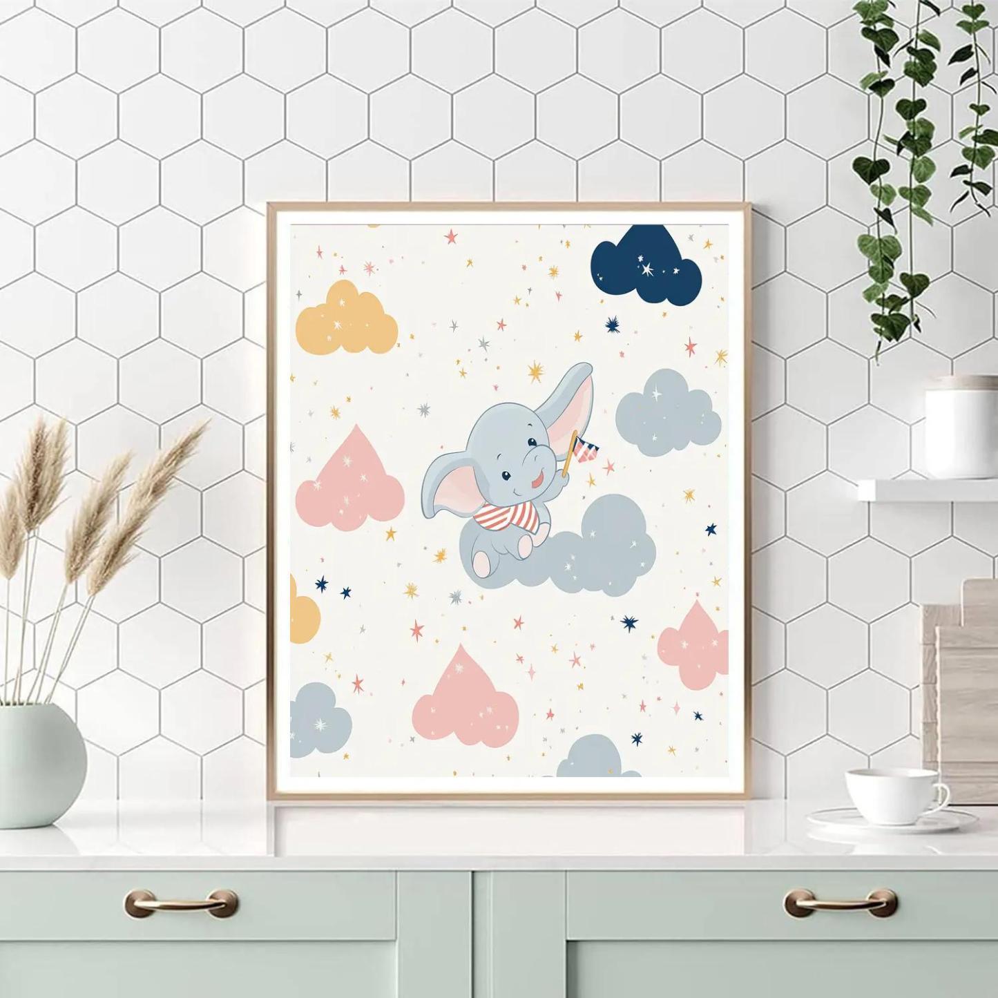 Dumbo Cloud Constellation Circus Number painting