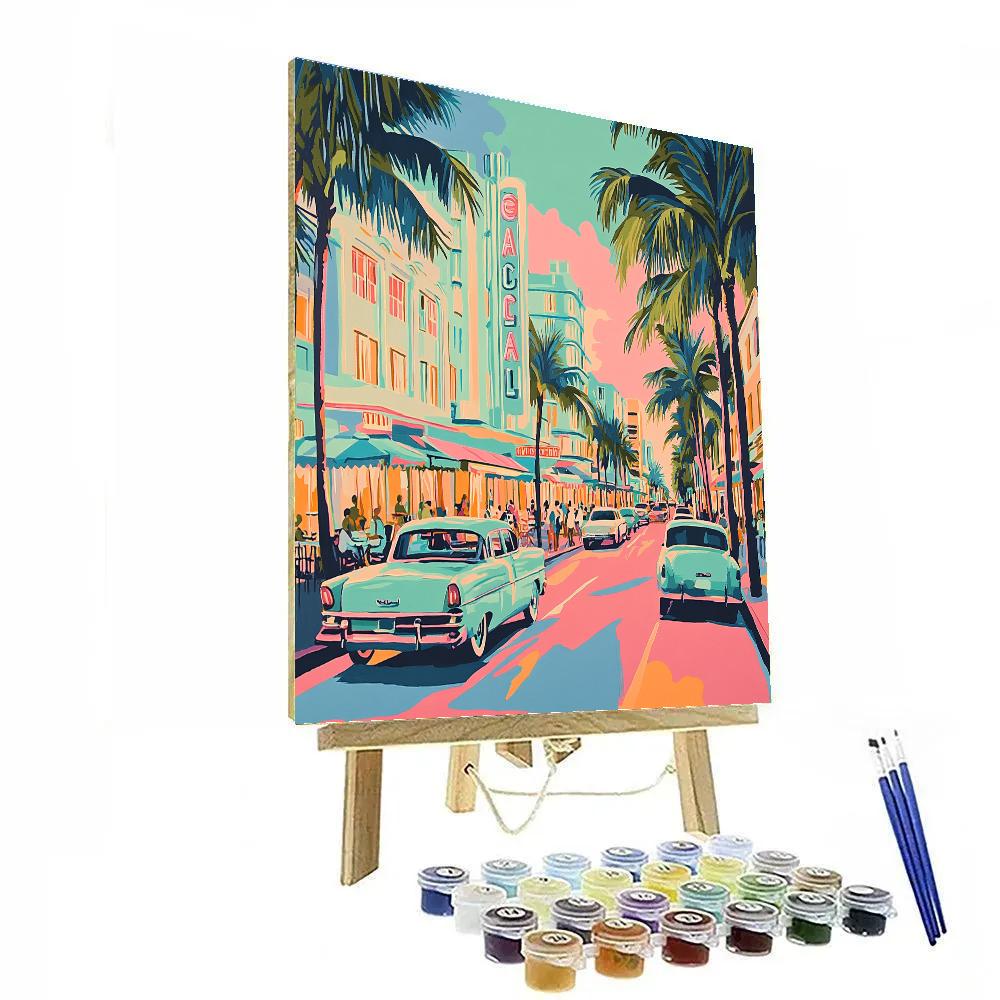 Art Deco Facades On Ocean Drive Miami Beach United States paint by color