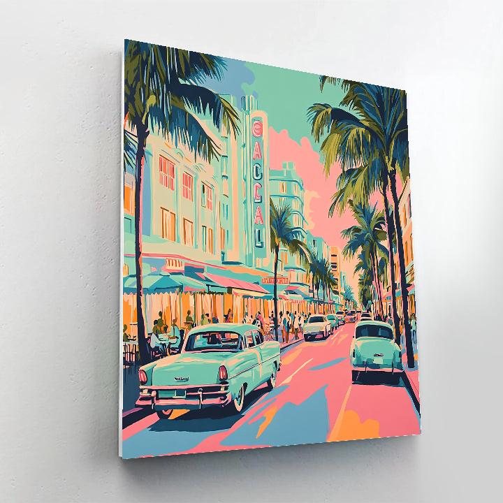 Art Deco Facades On Ocean Drive Miami Beach United States paint by color