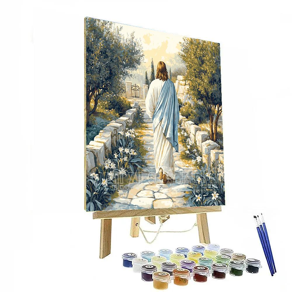 Garden Pathway Guided By Jesus painting number kit