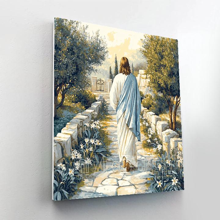 Garden Pathway Guided By Jesus painting number kit
