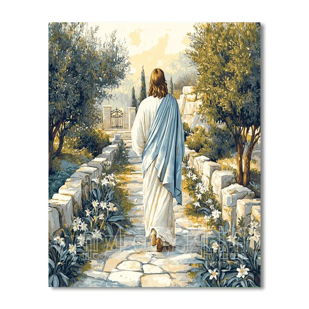 Garden Pathway Guided By Jesus painting number kit