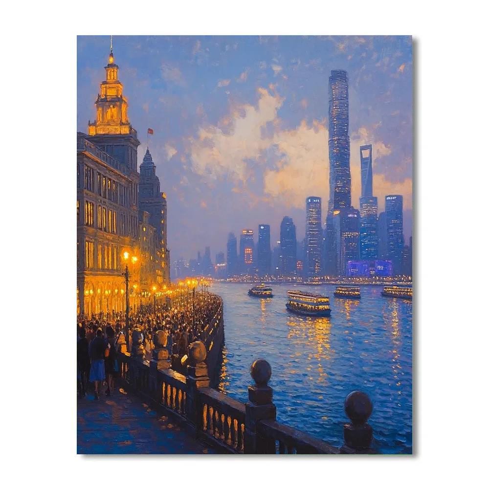 The Bund Riverside Promenade Shanghai China Numbered painting kits