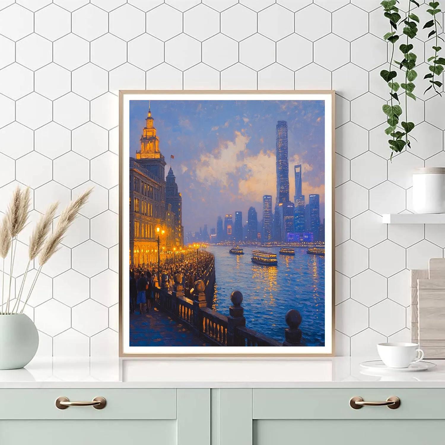 The Bund Riverside Promenade Shanghai China Numbered painting kits