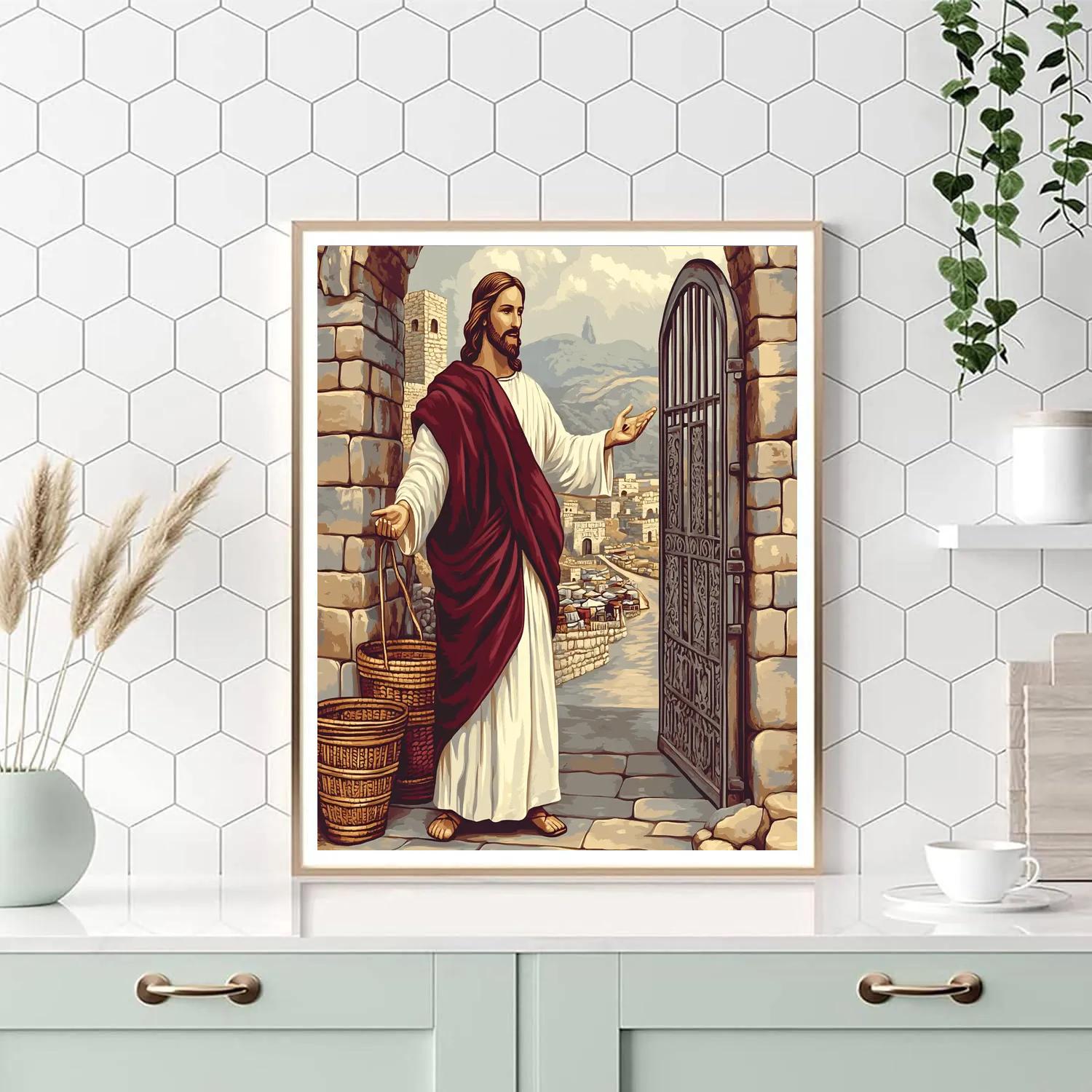 Jesus At The City Gate Of Mercy Painting by numbers kit