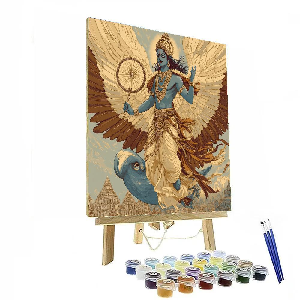 Garuda And Vishnu Deliver The Sudarshana Shield Numbered painting kits