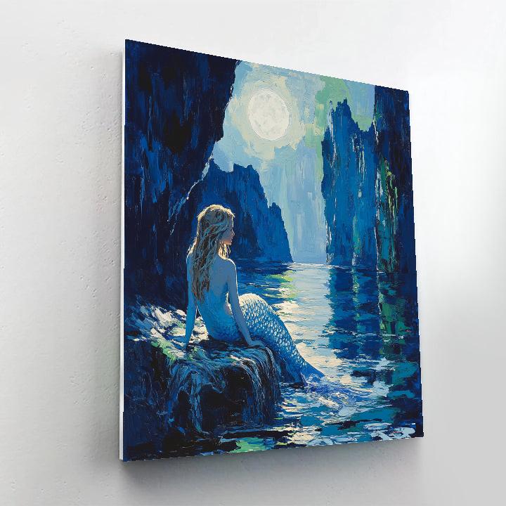 John William Waterhouse Inspired Mermaid At Moonlit Cove DIY paint by numbers