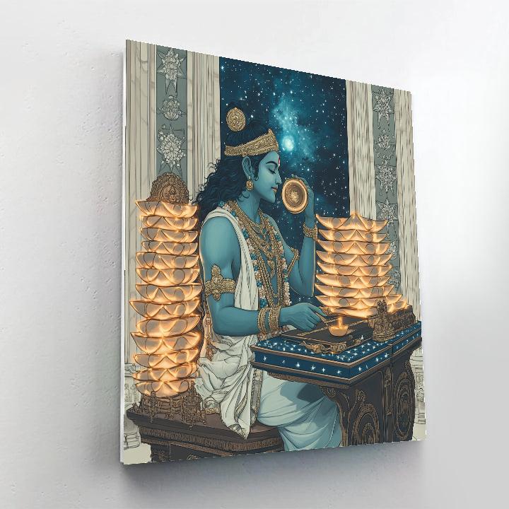 Vishnu As The Cosmic Librarian Of Dharma Scrolls DIY paint by numbers