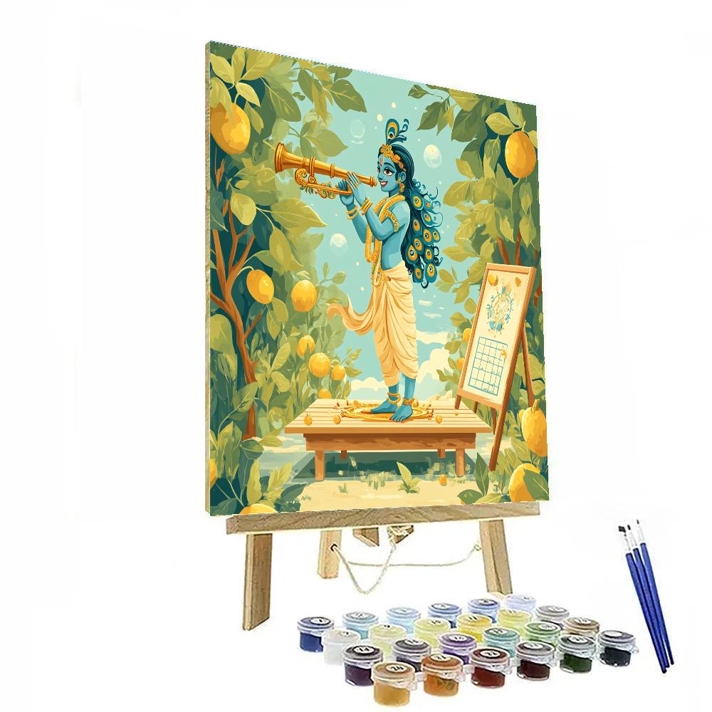 Krishna At The Mango Orchard Observatory painting number kit