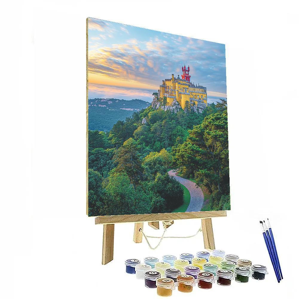 Pena Palace Viewpoint Above Sintra Forest Sintra Portugal paint by numbers