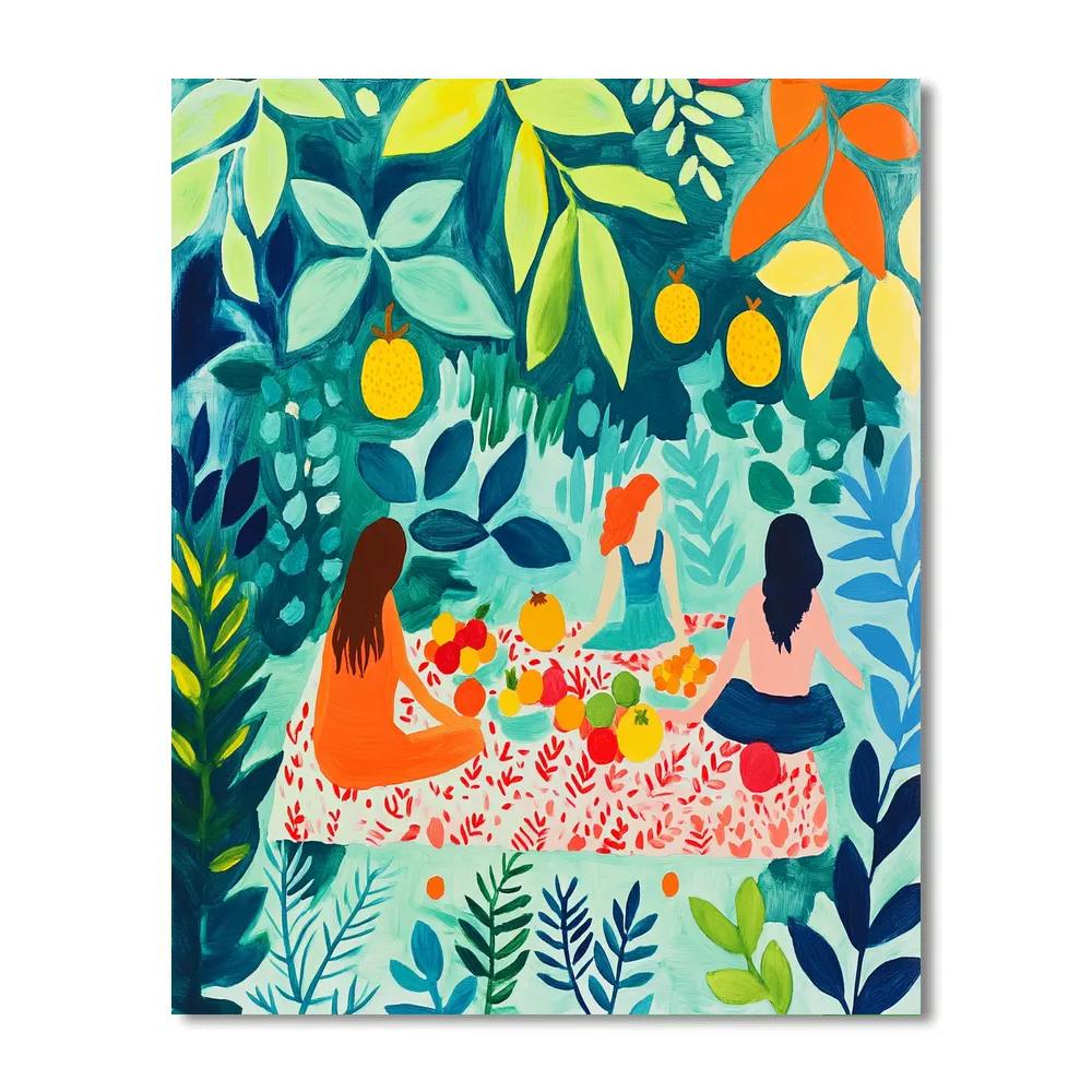 Henri Matisse Inspired Cutout Tropical Garden Picnic Paint by numbers kits