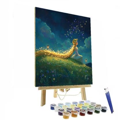Rapunzel Floating Star Hair Glow Paint by numbers kits