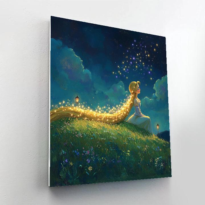 Rapunzel Floating Star Hair Glow Paint by numbers kits