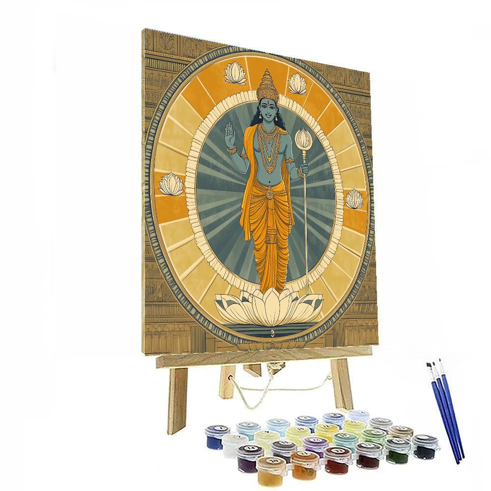 Vishnu Blesses A Mandala Of The Four Attributes paint by number