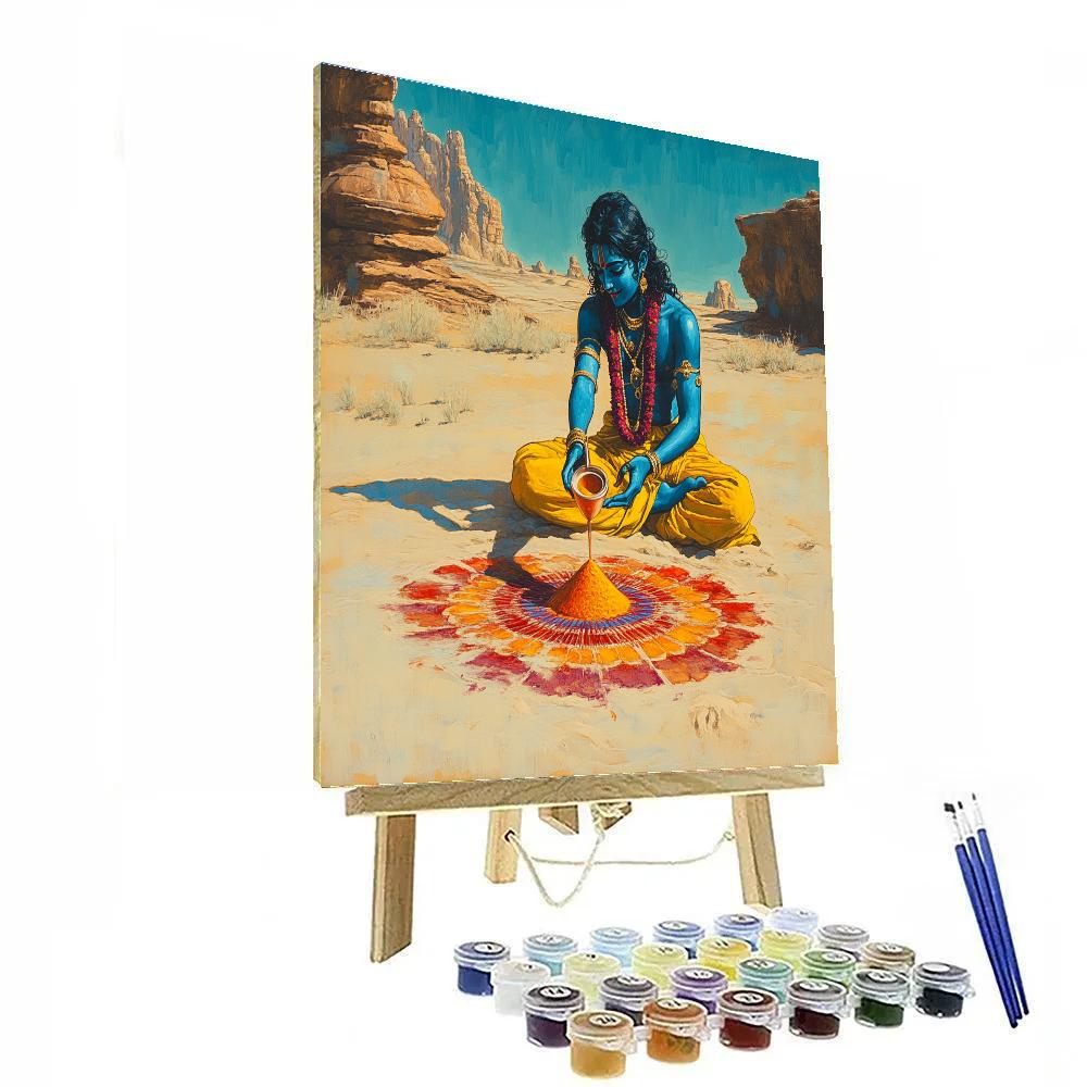 Krishna And The Solar Sand Mandala DIY paint by numbers