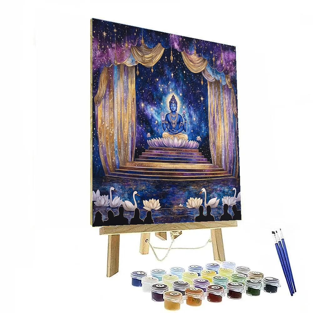 Cosmic Theatre Stage With Brahma Mid Scene Numbered painting kits