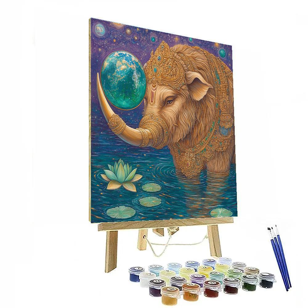 Varaha Lifts The Earth As A Jewel Sphere Numbered painting kits