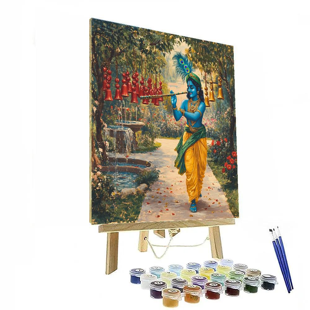 Krishna In The Garden Of Singing Bells paint by numbers