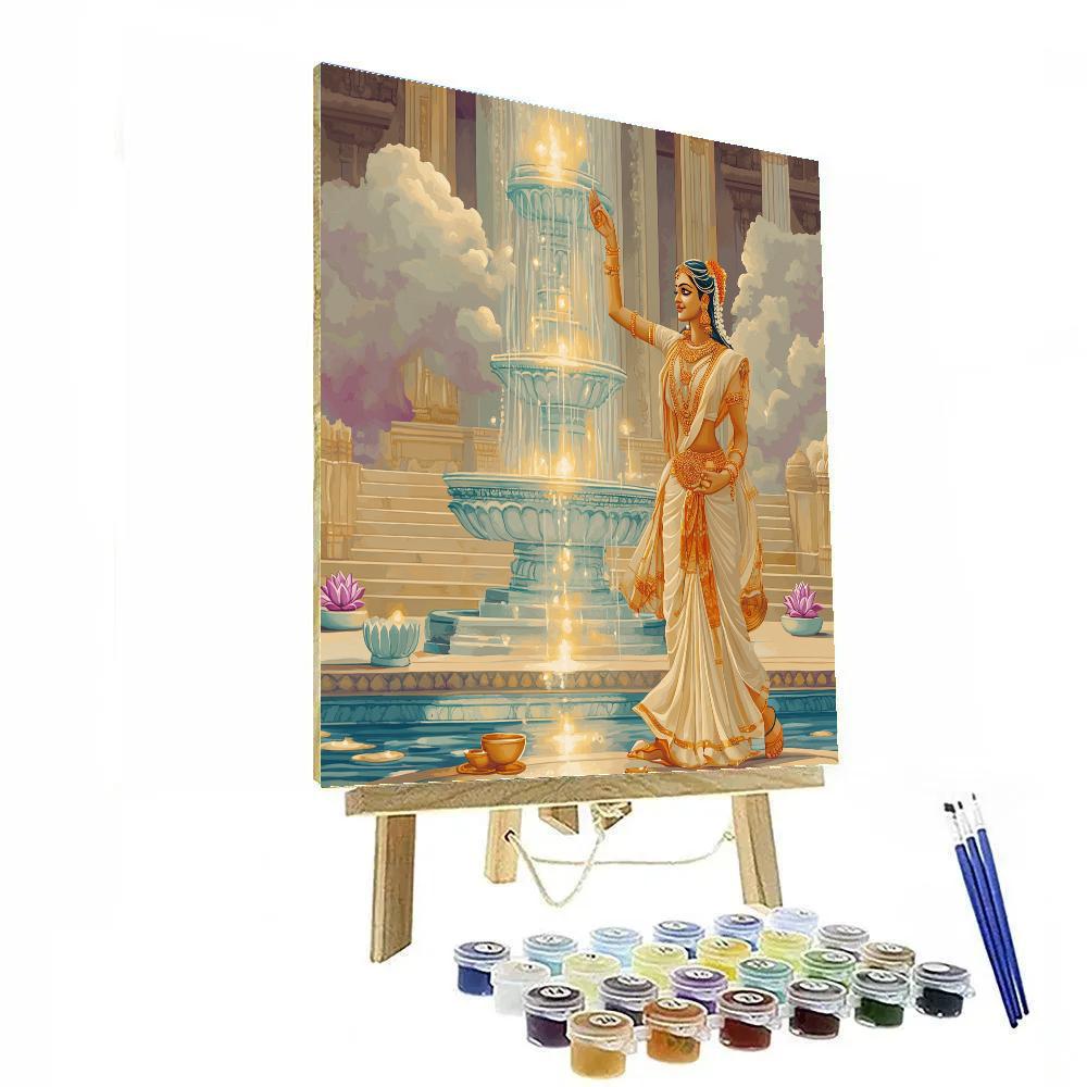 Mohini Appears Beside A Nectar Fountain Of Light Number painting