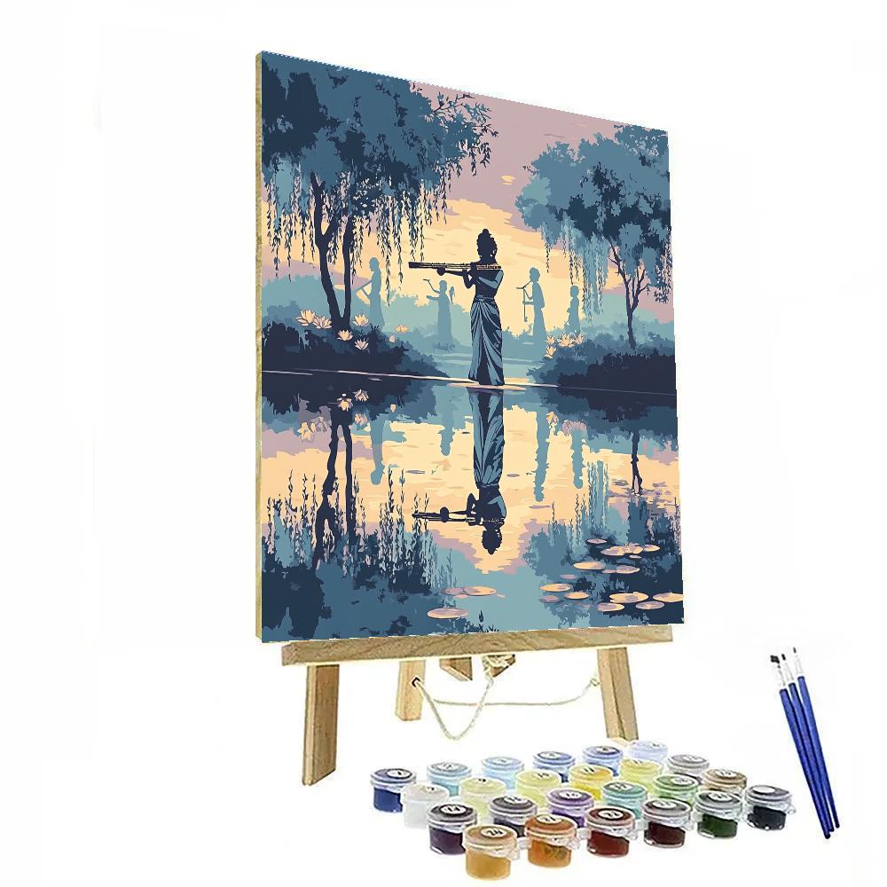 Krishna And The Mirror Lake Of Many Forms Paint by numbers art