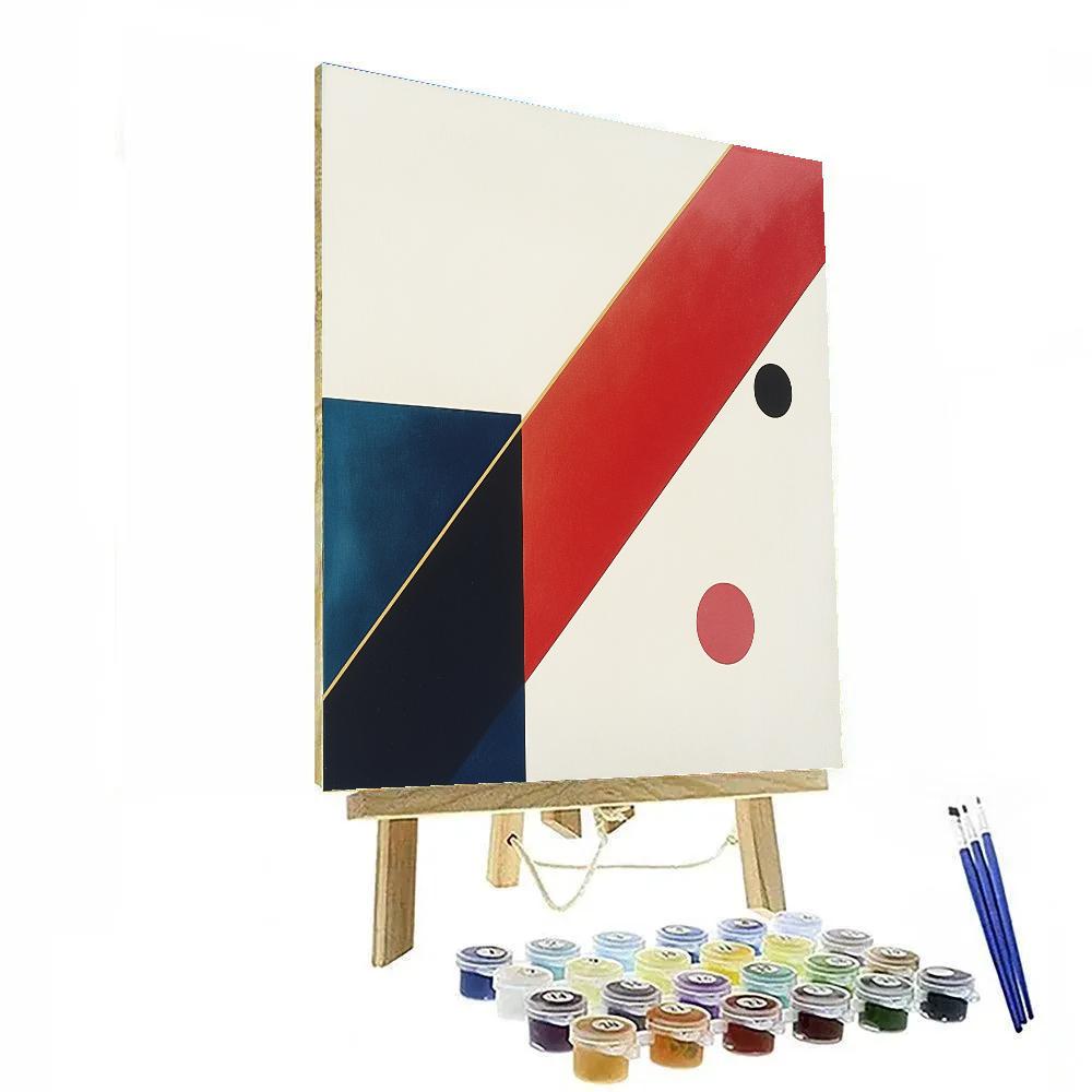 Kazimir Malevich Inspired Gravitational Wave Lattice Number painting