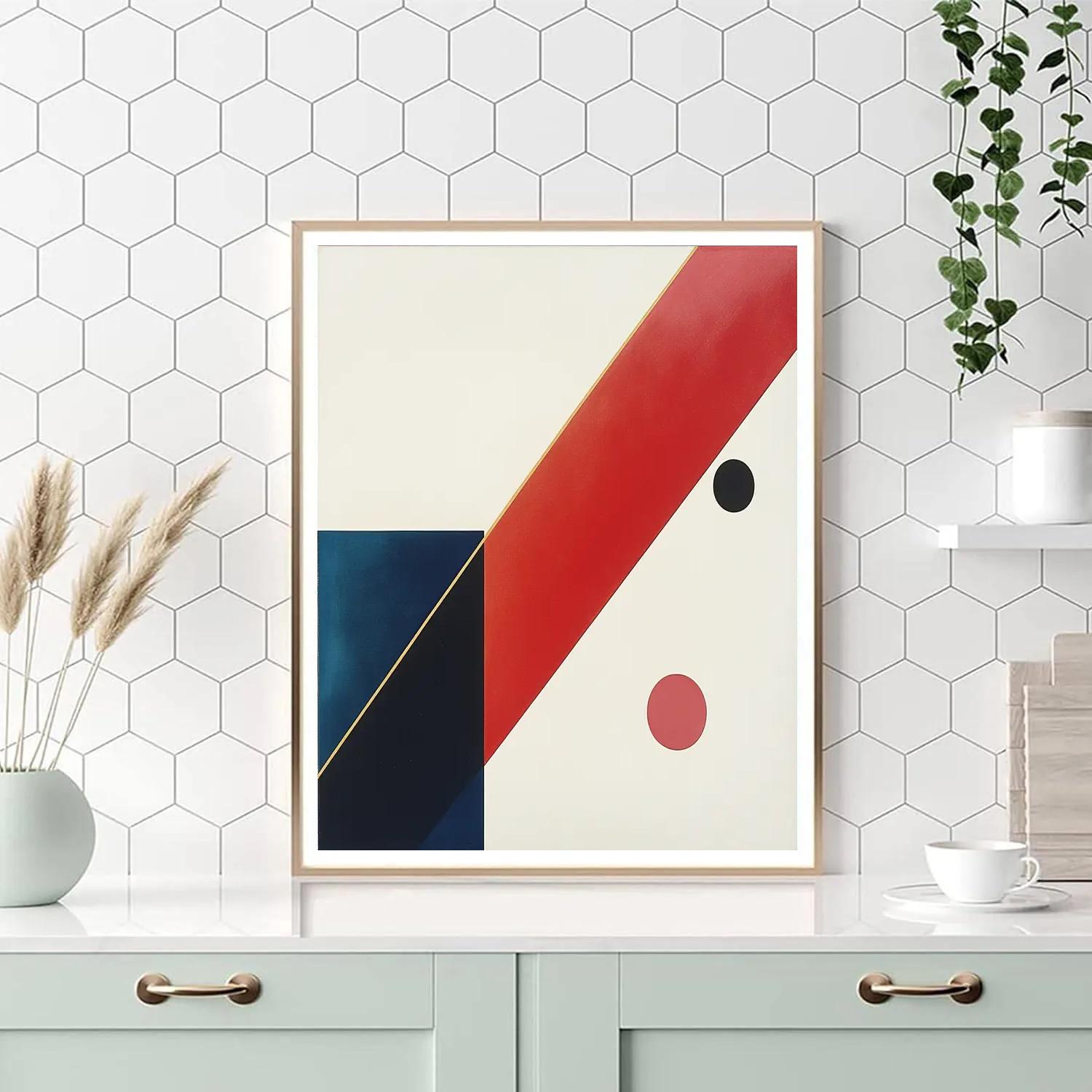 Kazimir Malevich Inspired Gravitational Wave Lattice Number painting