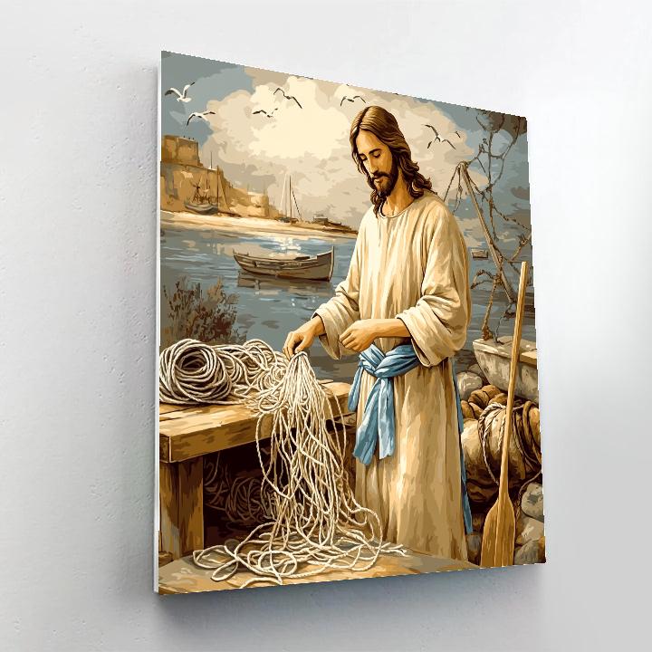 Jesus In The Workshop Of Repaired Nets Numbered painting kits