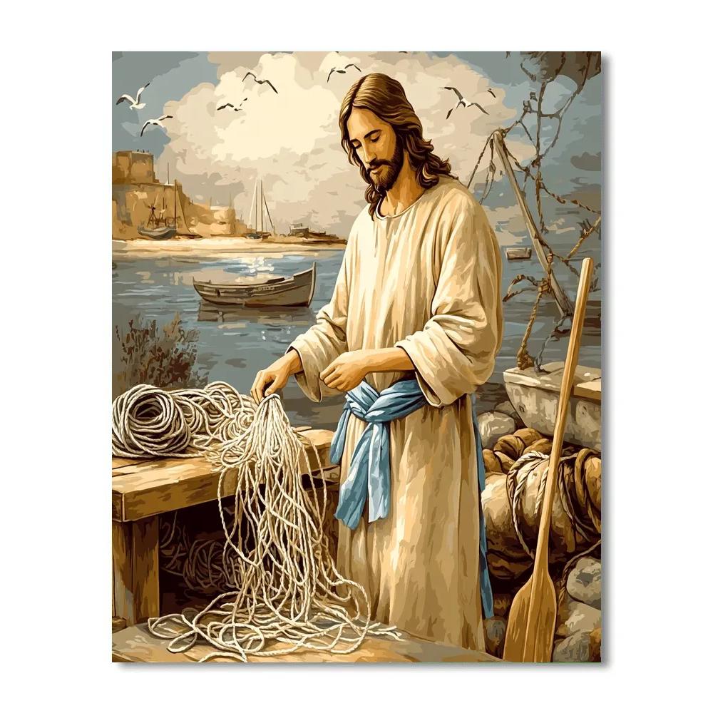 Jesus In The Workshop Of Repaired Nets Numbered painting kits