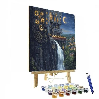 Clockwork Promenade With Castle Keep DIY paint by numbers