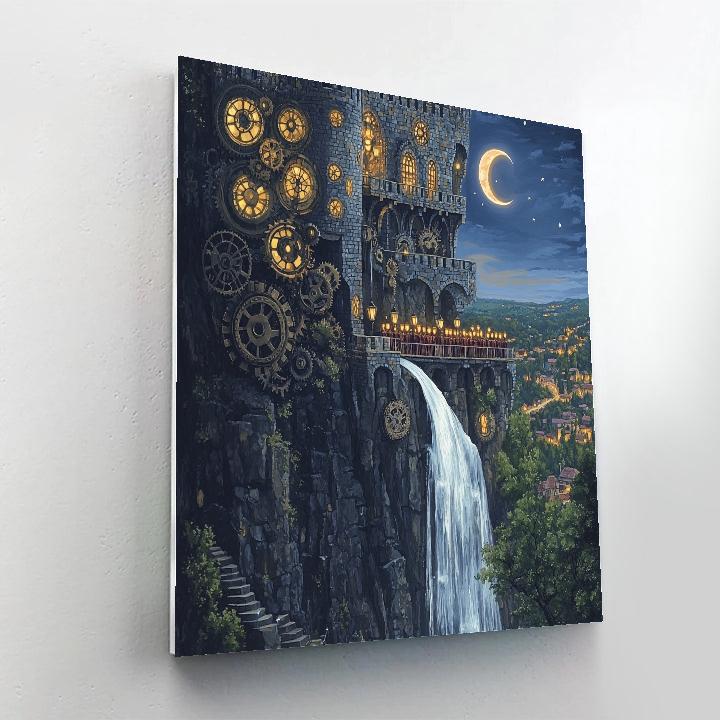 Clockwork Promenade With Castle Keep DIY paint by numbers