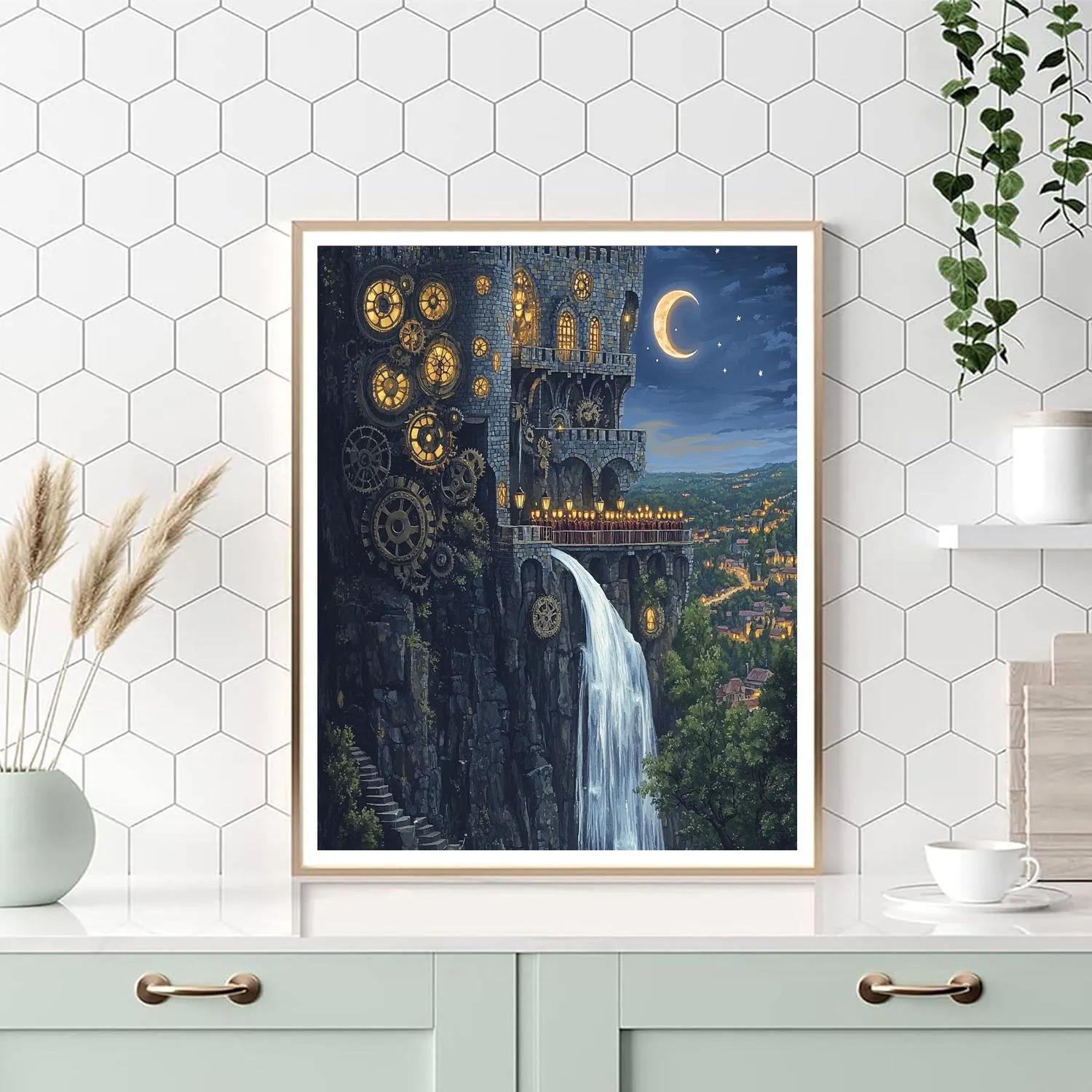 Clockwork Promenade With Castle Keep DIY paint by numbers