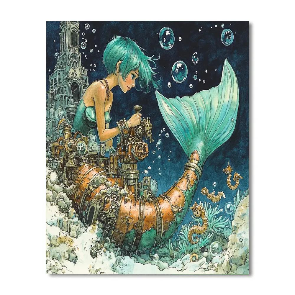 Clockwork Reef Mermaid Conservator paint by number