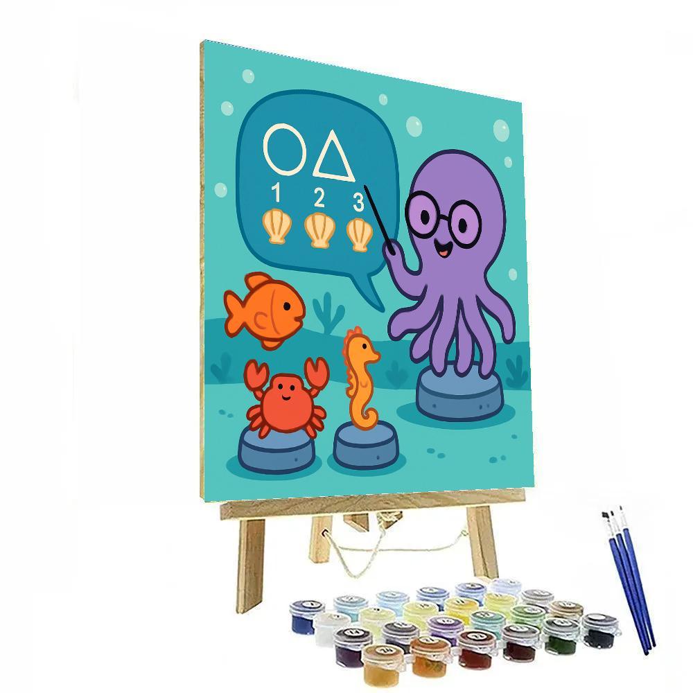 Coral Classroom With Professor Octopus DIY paint by numbers