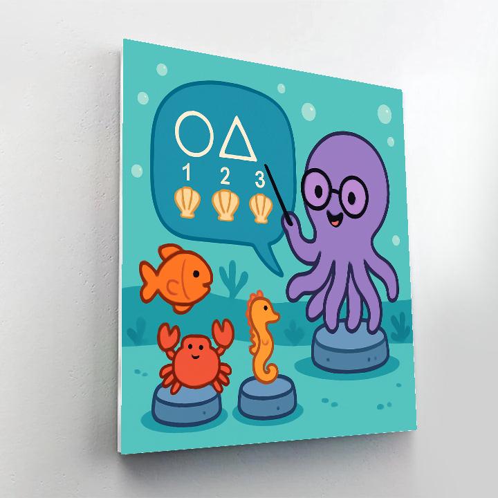 Coral Classroom With Professor Octopus DIY paint by numbers