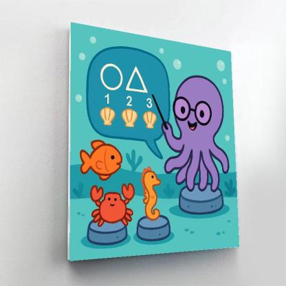 Coral Classroom With Professor Octopus DIY paint by numbers